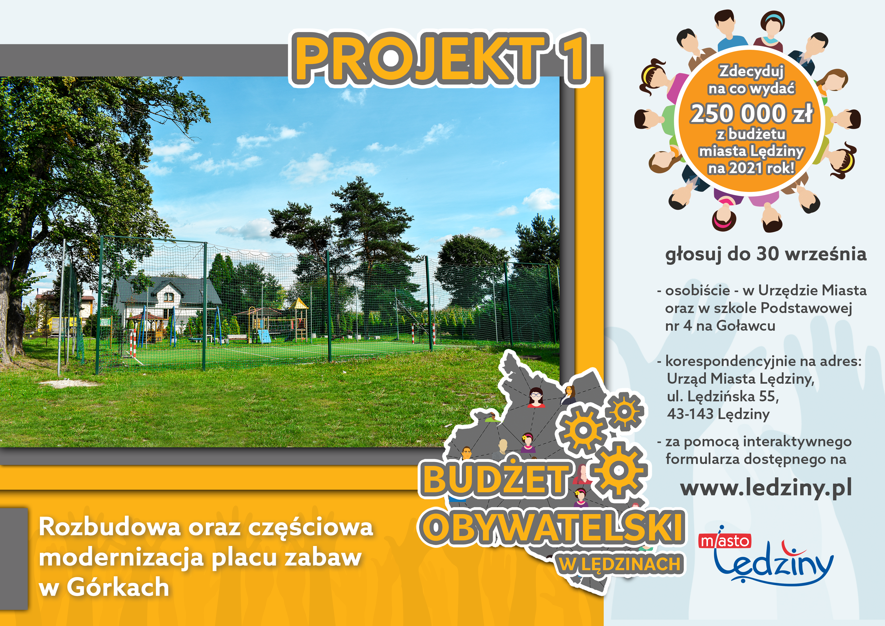 Projekt nr 1 Budżetu Obywatelskiego - Rozbudowa oraz częściowa modernizacja placu zabaw w Górkach (ul. Lipowa)