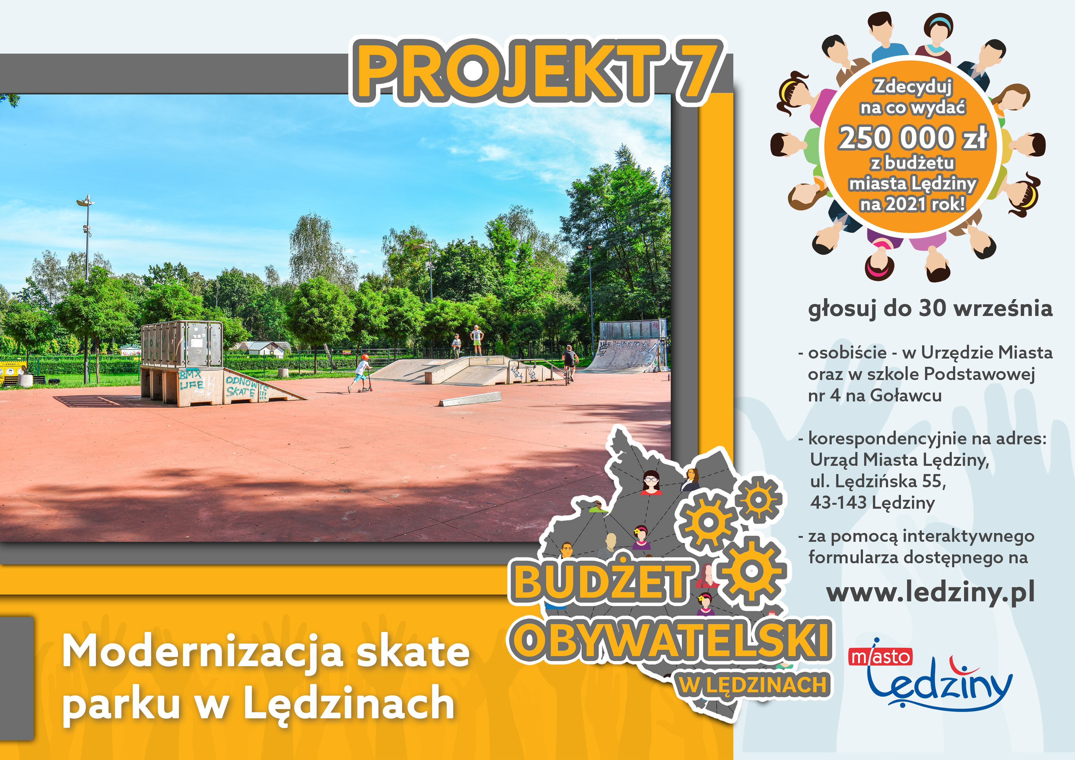Projekt nr 7 Budżet Obywatelski - Modernizacja skate parku w Lędzinach (ul. Stadionowa)