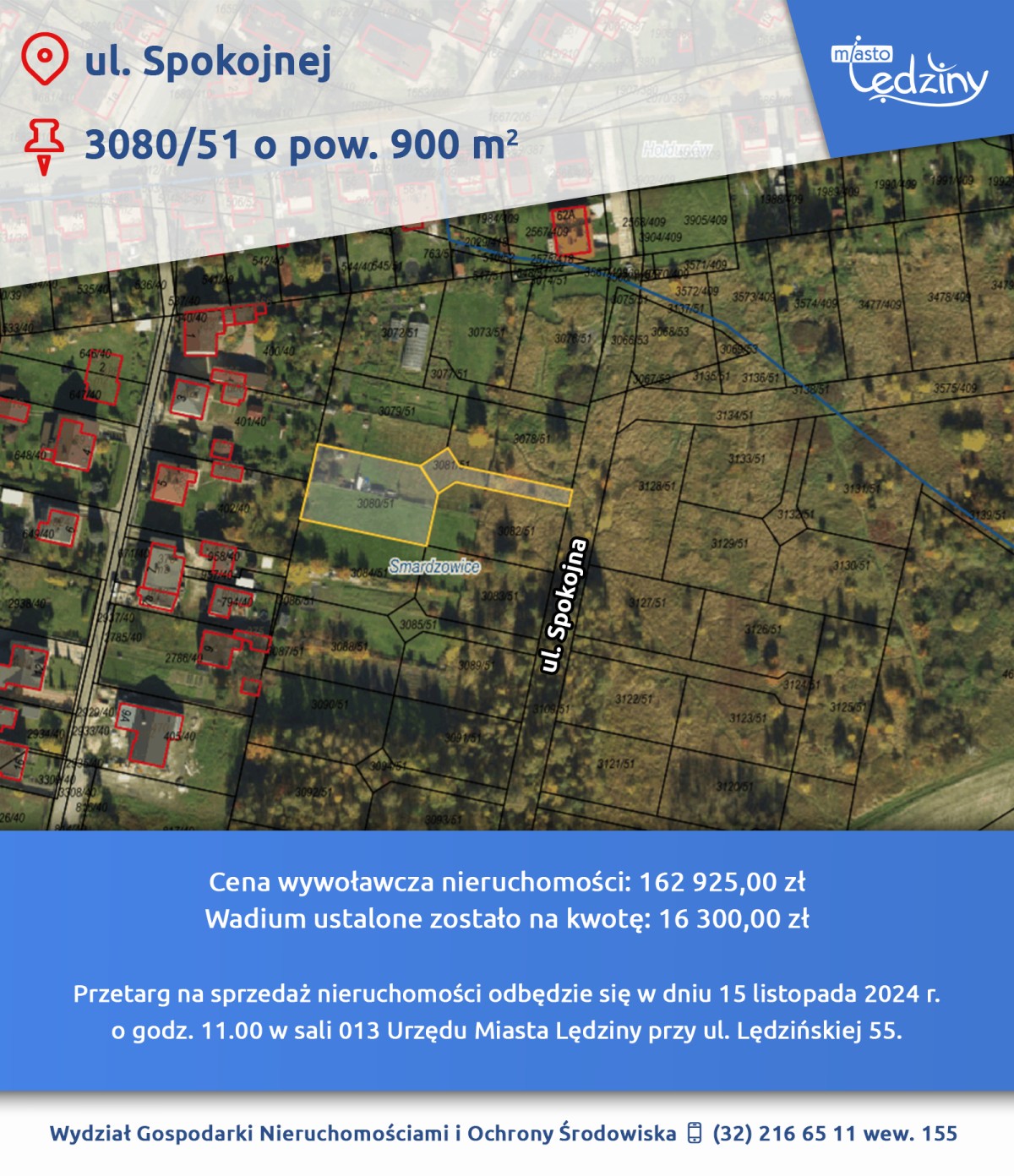 II przetarg - sprzedaż dz. nr 3080/51 wraz z udziałem w dz. nr 3081/51 ul. Spokojna