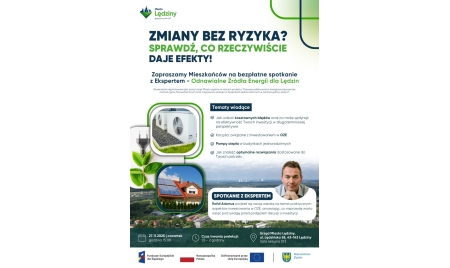 Zaproszenie na spotkanie z ekspertem „OZE dla Lędzin” – 27.11.2025 r., godz. 15:00, Urząd Miasta Lędziny. Tematyka: fotowoltaika i pompy ciepła.